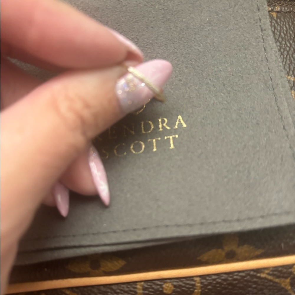 Kendra Scott Mila yellow gold and diamond ring, size 5